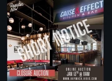 SHORT NOTICE CAUSE & EFFECT KITCHEN & BAR CLOSURE AUCTION